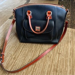 Dooney & bourke satchel black and tan